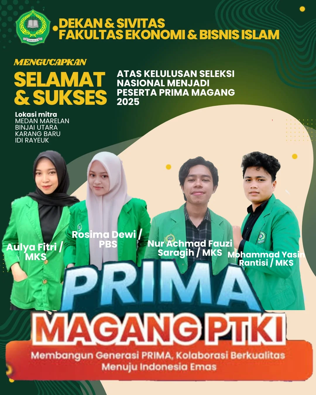4 Mahasiswa FEBI IAIN Langsa Lulus Seleksi Nasional Program PRIMA Magang 2025