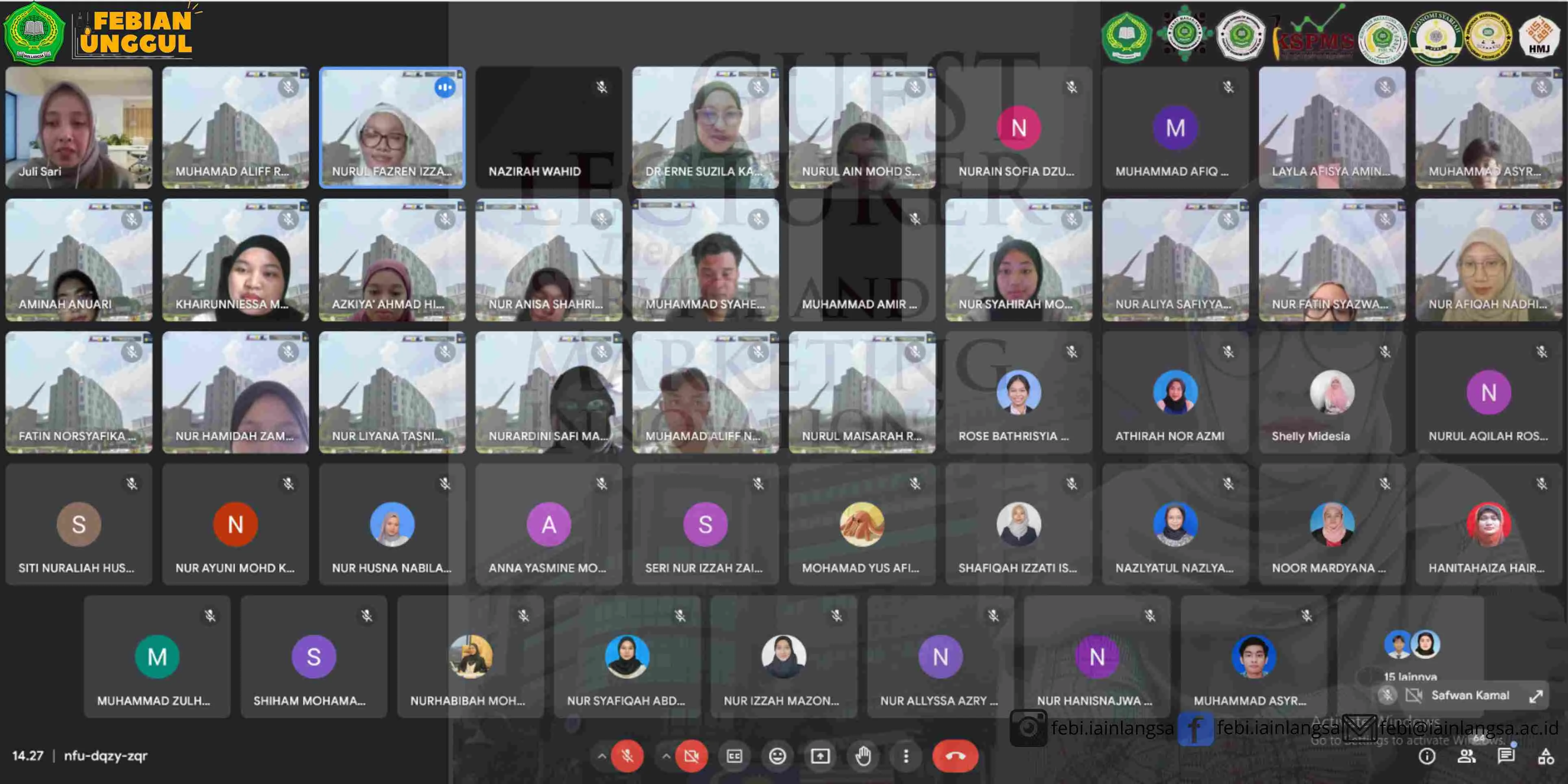 60 Mahasiswa UiTM Malaysia Belajar Ilmu“Service end Marketing Innovation” pada Fakultas Ekonomi dan Bisnis Islam IAIN Langsa