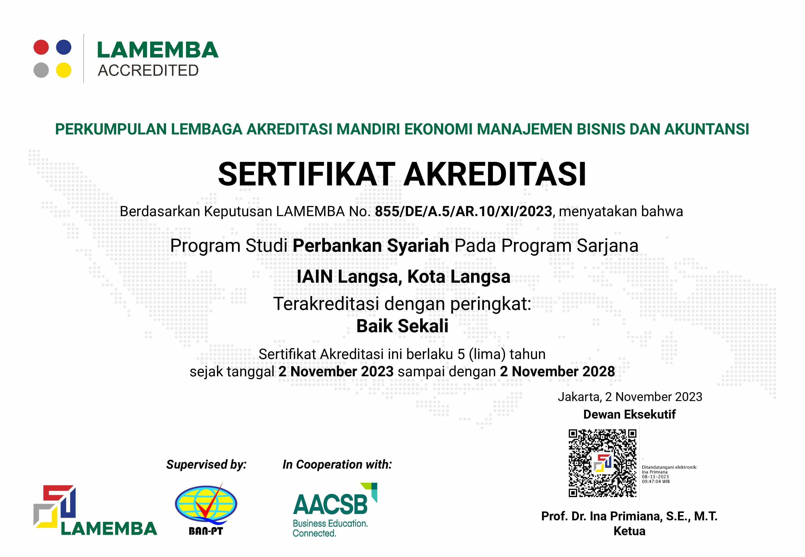 IAIN Langsas Sharia Banking Study Program PBS Achieves Excellent Accreditation from LAMEMBA